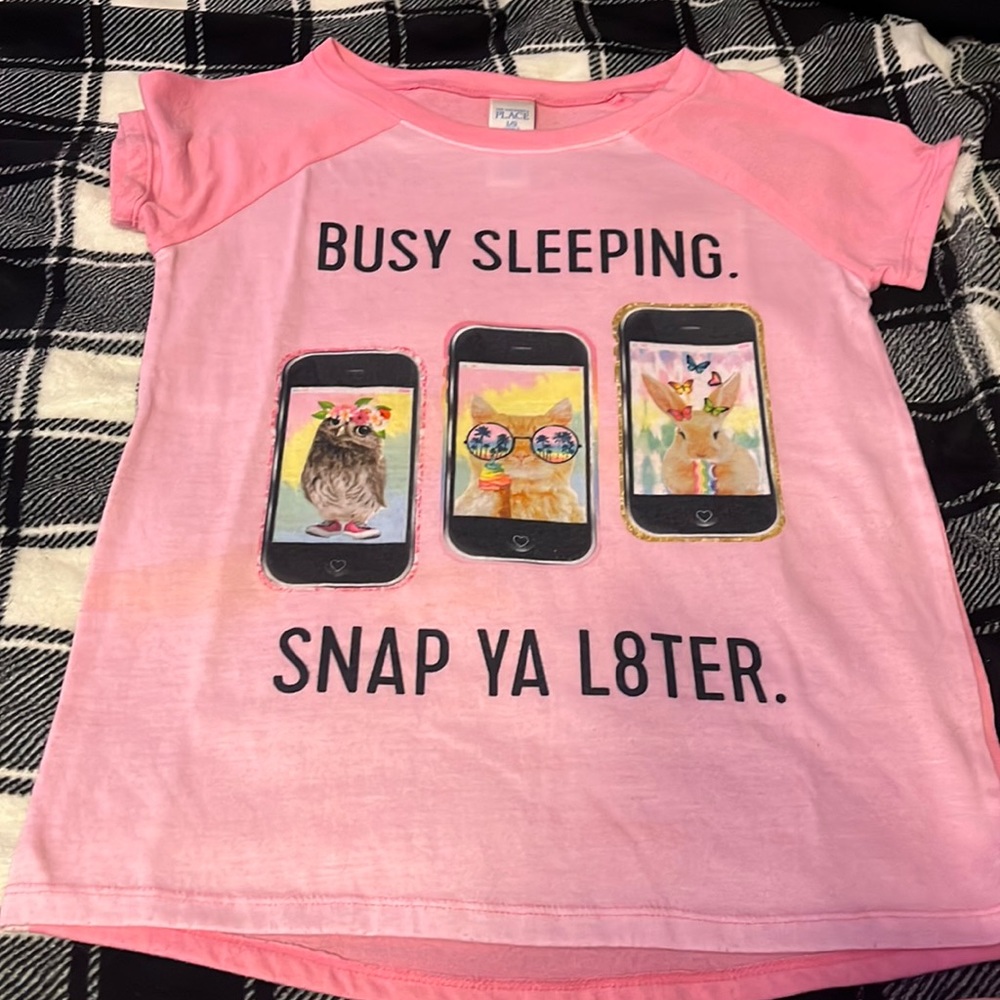 Pink pj shirt with cute cat design